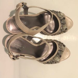 Gorgeous Coach Hansen Jeweled Platform Wedges